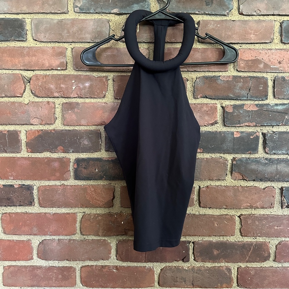Cyberdog | Sculptural 3D halter top in black